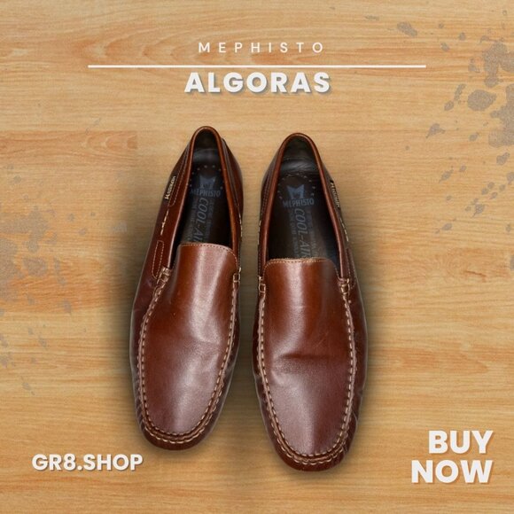 Mephisto Algoras Brown Leather Mens Slip-On Loafers Size 13 Made In Portugal - Picture 1 of 9